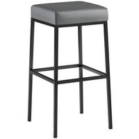 BARHOCKER Montreal 37x37 cm - Grau, Leder (37/78/37cm) - furnicato