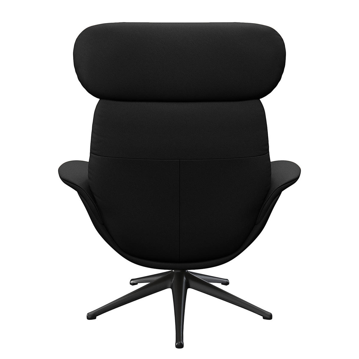 RELAXSESSEL - Schwarz, Leder/Metall (90/107/90cm) - home24