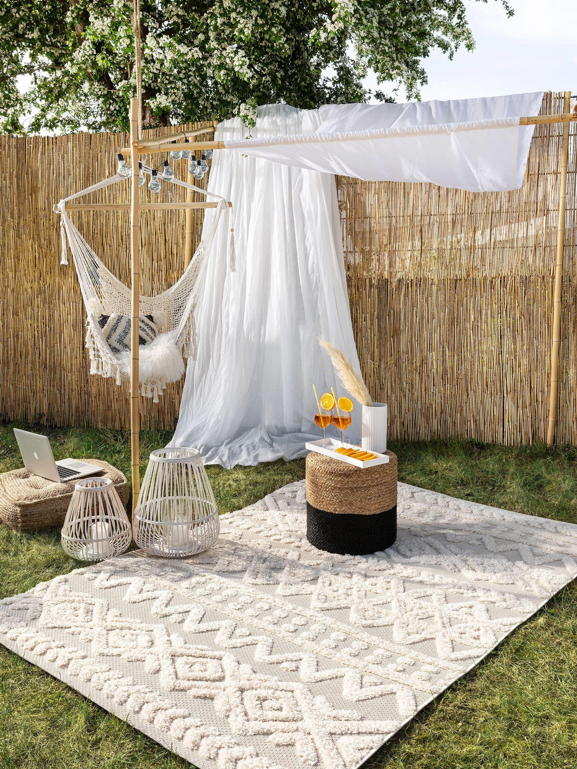 OUTDOORTEPPICH Carlo Cream 200x290 cm - Creme, Textil (200/290cm) - benuta Pop