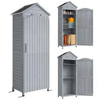 GARTENSCHRANK DE-09252 Holzoptik - Grau, Holz (58/213/85cm) - ComfortXL