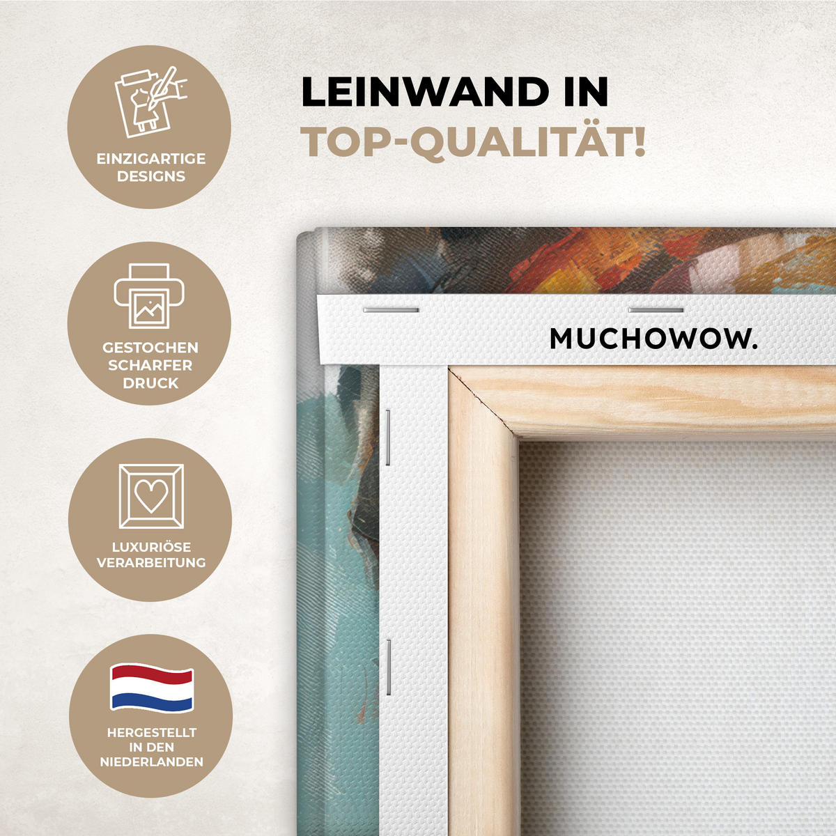 LEINWANDBILD Frau - Kunst - Schmuck - Porträt Room Decor 30x40 cm - Blaugrau, Textil (30/40cm) - MuchoWow