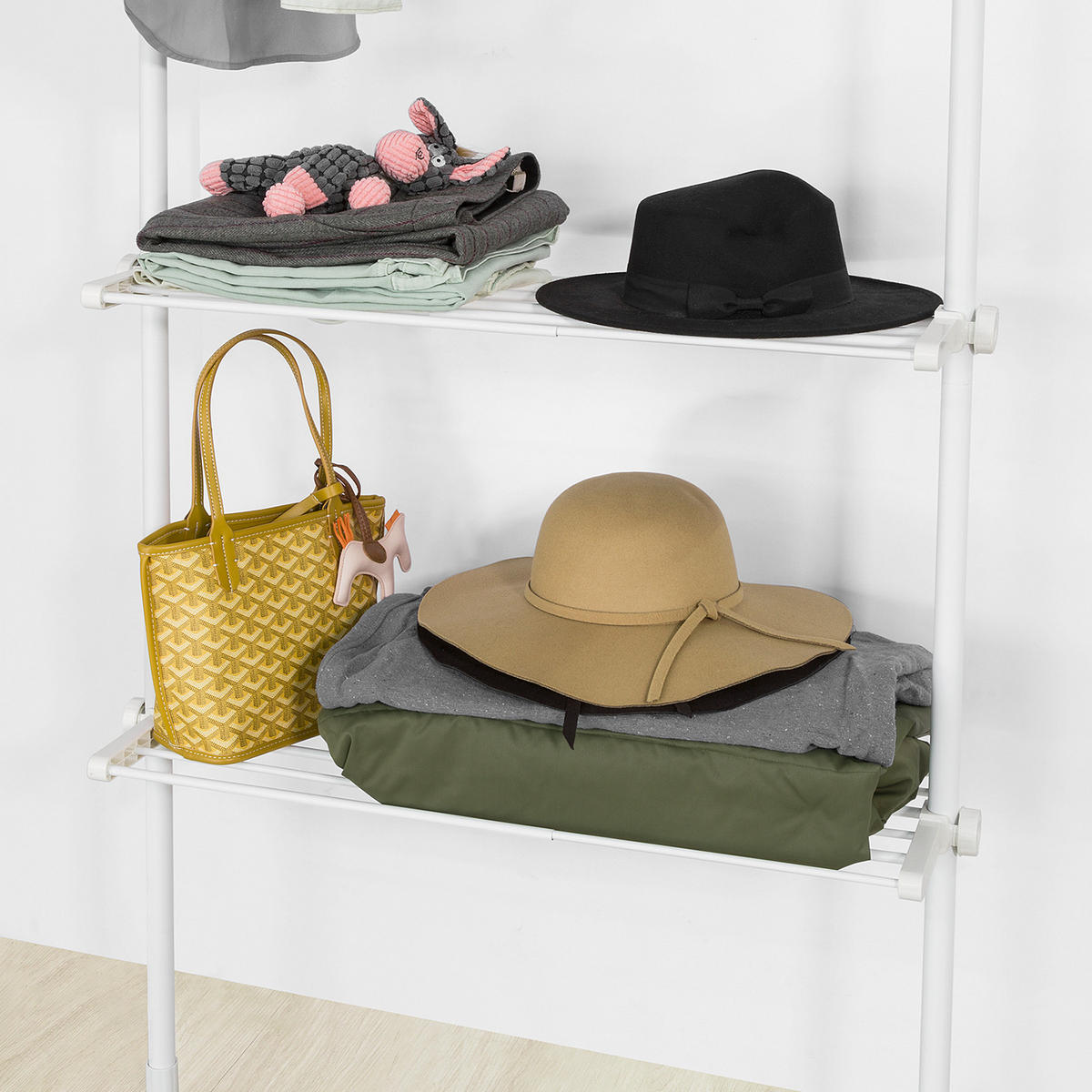 TELESKOP GARDEROBEN SYSTEM Weiß - Weiß, Kunststoff (80/295/2cm) - SoBuy