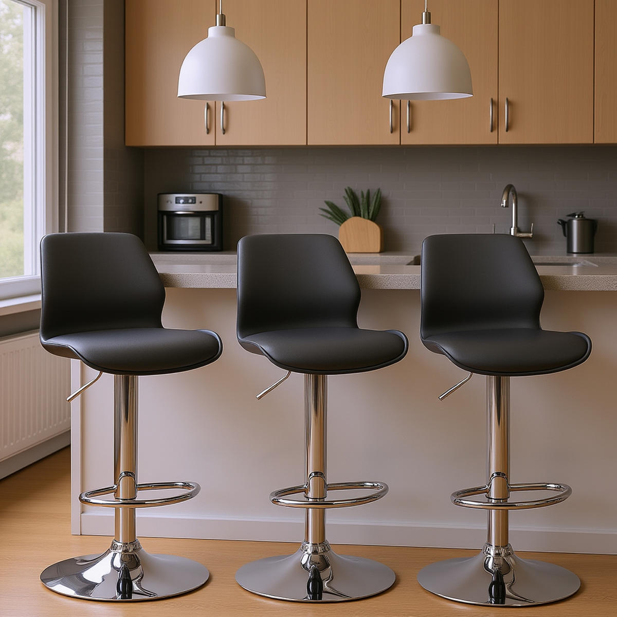 BARHOCKER Gilian Kunststoff grau - Chromfarben/Grau, Kunststoff/Metall (39/102/42cm) - TPFLiving