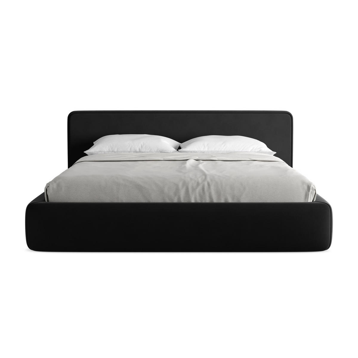 POLSTERBETT mit Bettkasten und Lattenrost 220x225 Schwarz - Schwarz, Kunststoff/Textil (180/200cm) - LaMiaSofa
