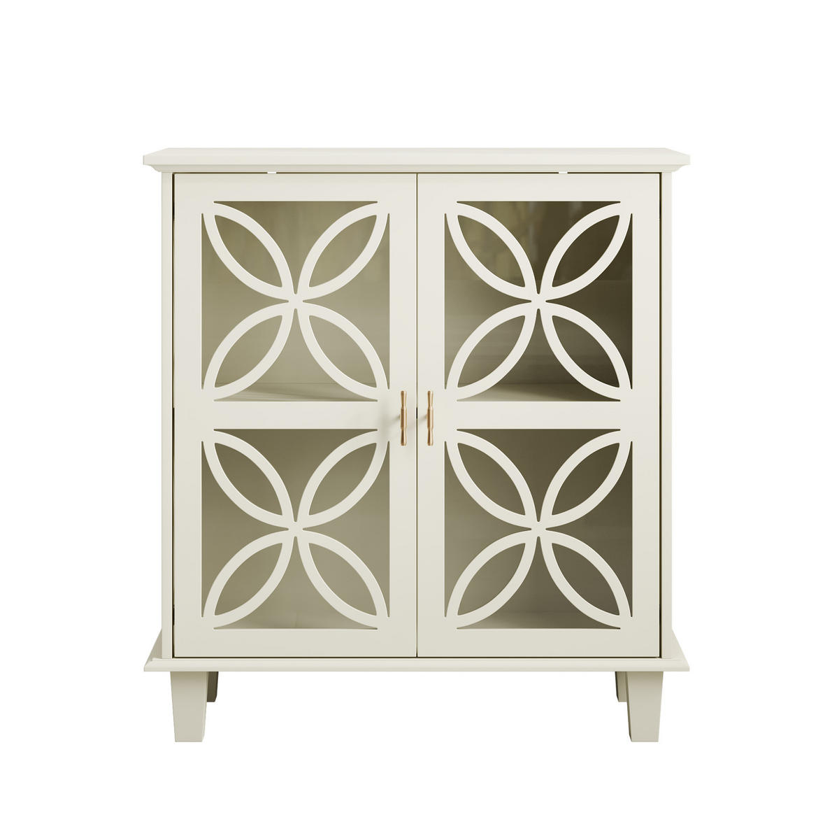 KOMODA 1-dverová, MDF/drevotrieska, krémová, s úložným priestorom,80/87/38 cm - krémová, kompozitné drevo (80/87/38cm) - BEAOK