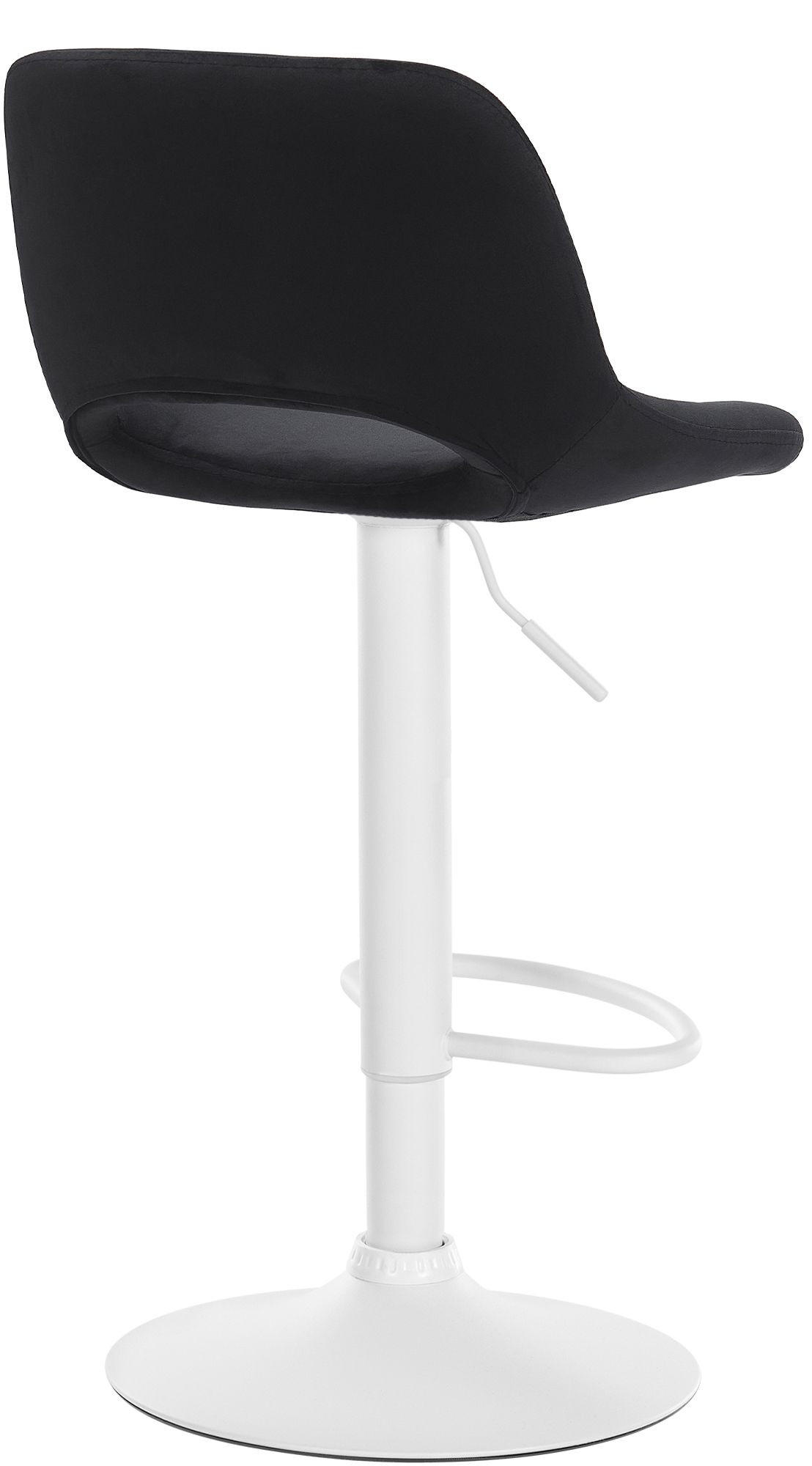 BARHOCKER 2er Set Samt schwarz - Schwarz/Weiß, Textil/Metall (42/86/46cm) - CLP