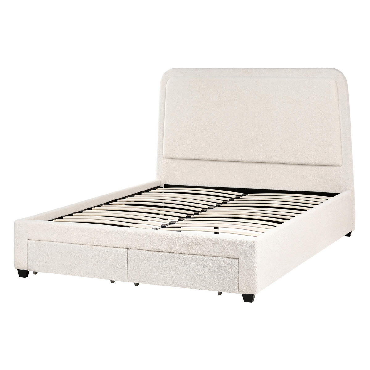 BETT 140/200 cm Cremeweiß Sardent - Schwarz/Weiß, Textil (140/200cm) - Beliani