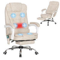 CHEFSESSEL DE-05236 Massage, neigbar & Liegefunktion Grau - Creme, Metall (70/119/65cm) - ComfortXL