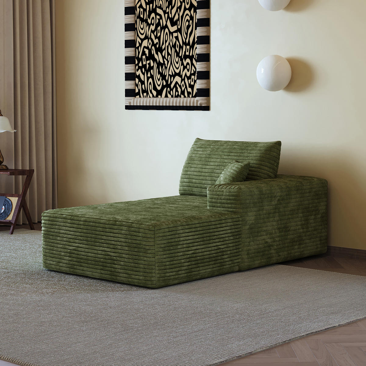 RÉCAMIERE DE-34721 rechte Chaiselongue Grün - Grün, Textil (95/83/175cm) - ComfortXL