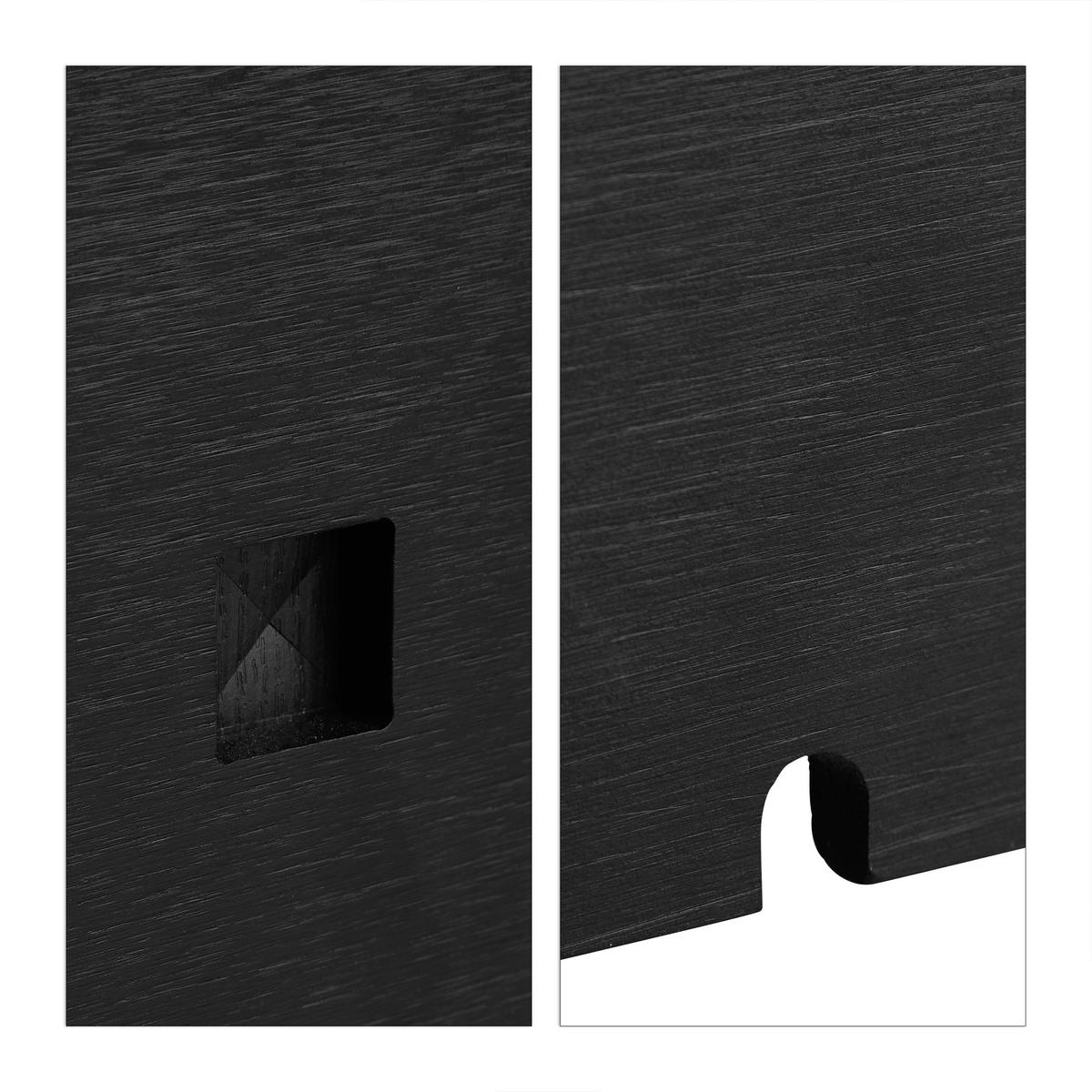 KABELBOX - Schwarz, Holz (14/25.5/16.5cm) - Relaxdays
