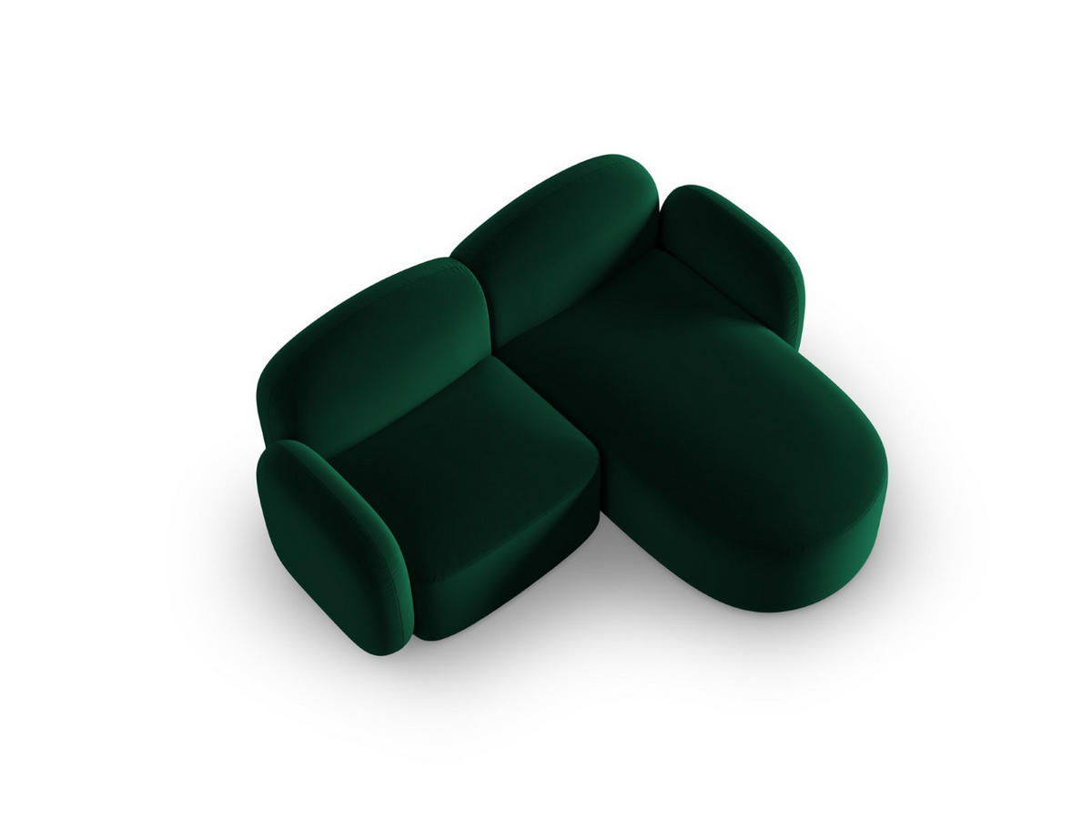 ECKSOFA rechts Blair aus Samt flaschengrün 3 Sitzplätze - Dunkelgrün, Textil (155/194cm) - Micadoni
