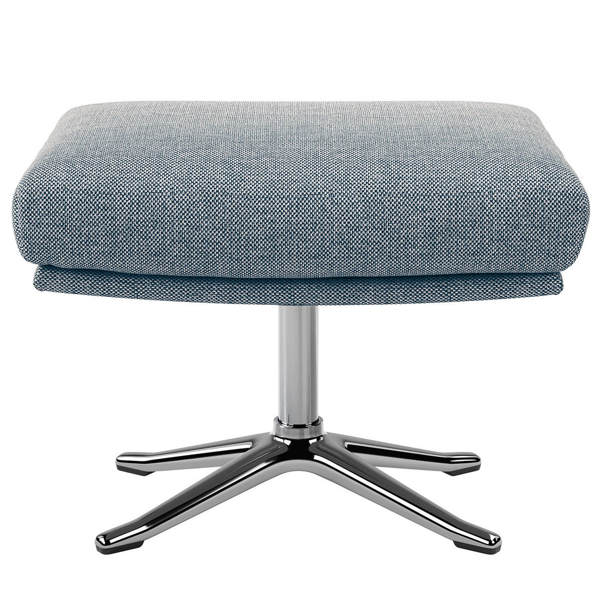 HOCKER mit Kreuzfuß - Chromfarben/Blau, Textil/Metall (54/41/41cm) - home24