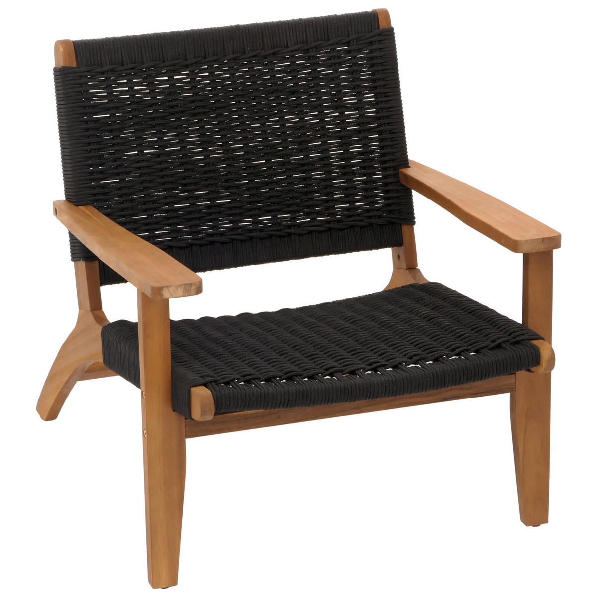 LOUNGE-GARTEN-GARNITUR Braun, Schwarz - Schwarz/Braun, Holz - MCW