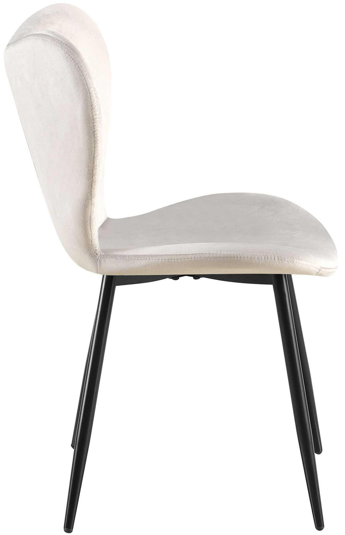 ESSZIMMERSTUHL Samt Grau - Schwarz/Grau, Textil/Metall (50/80/58cm) - CLP