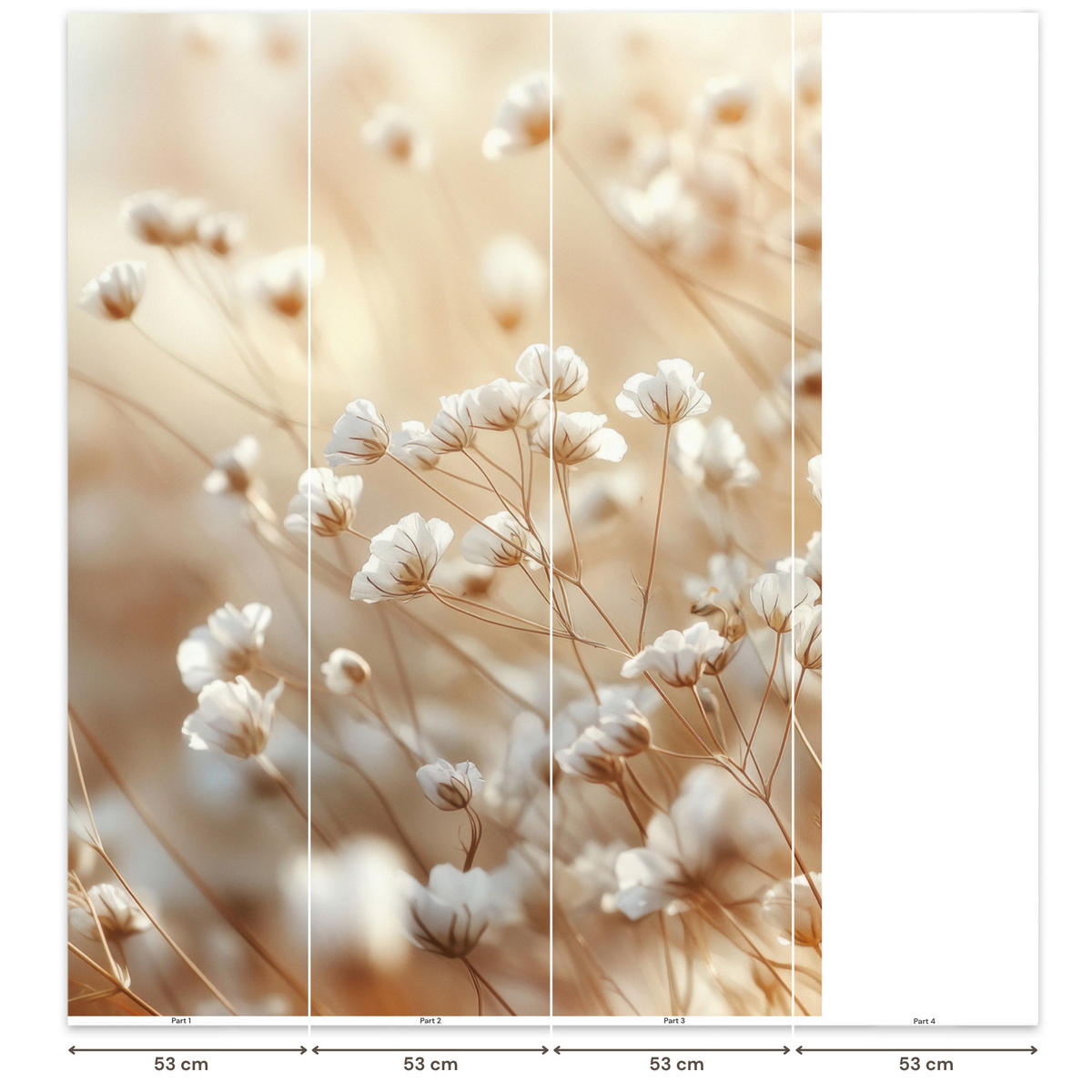 TAPETE - Wild - Blumen - Weiß - 160x220 cm - Creme, Papier (160/220cm) - OnlyWow