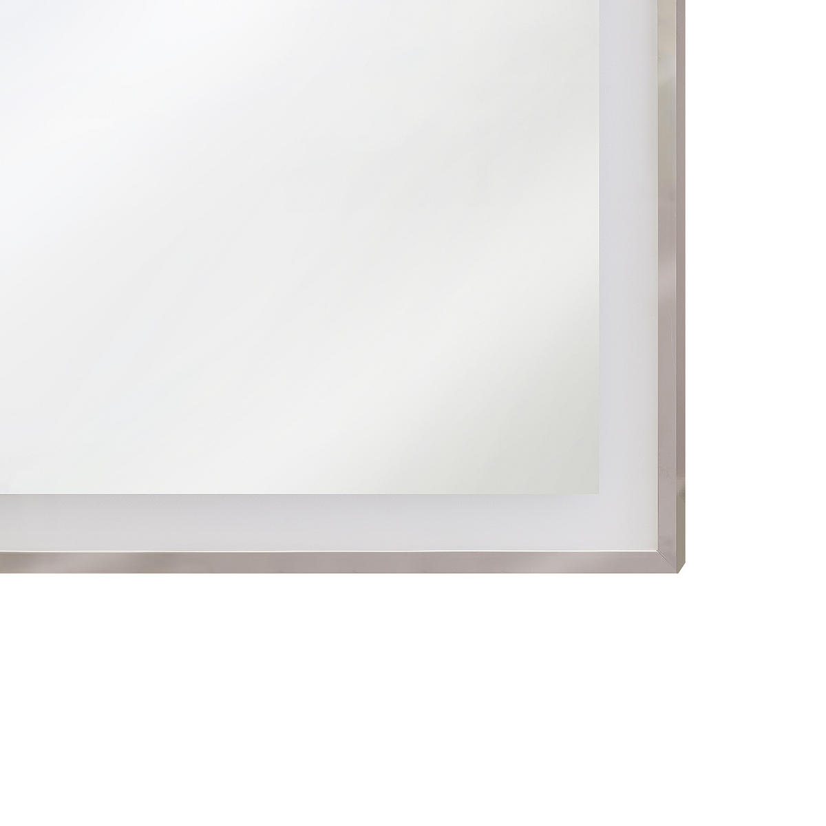 BADSPIEGEL mit LED-Beleuchtung rechteckig 80/60 cm Argens - Silberfarben, Kunststoff (80/60/4cm) - Beliani