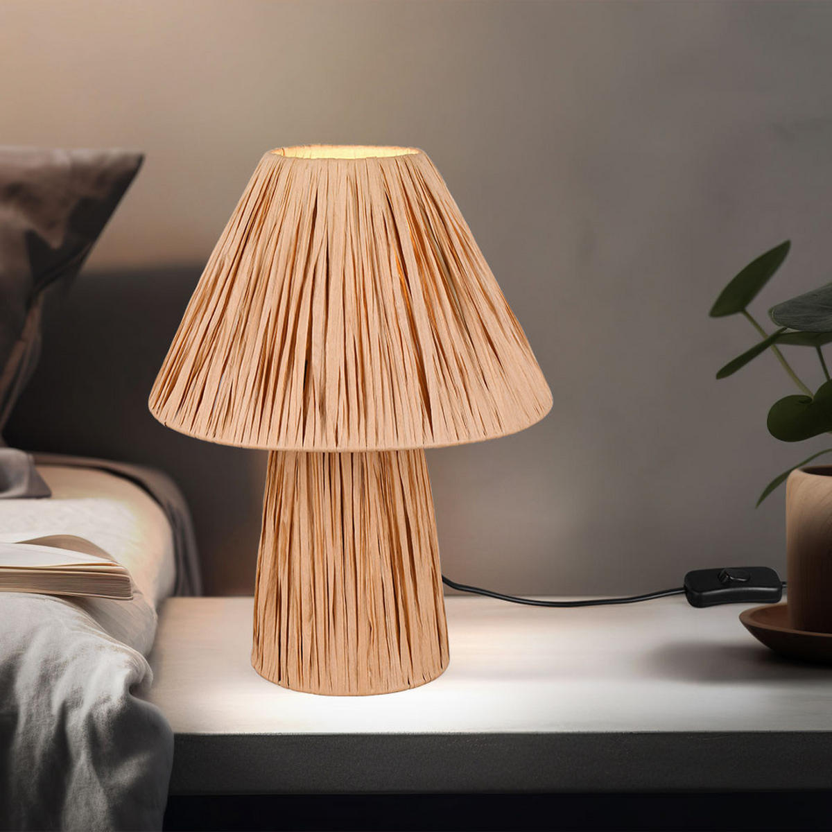 TISCHLEUCHTE Papier Braun naturbelassen - Braun, Papier (24/24/31cm)