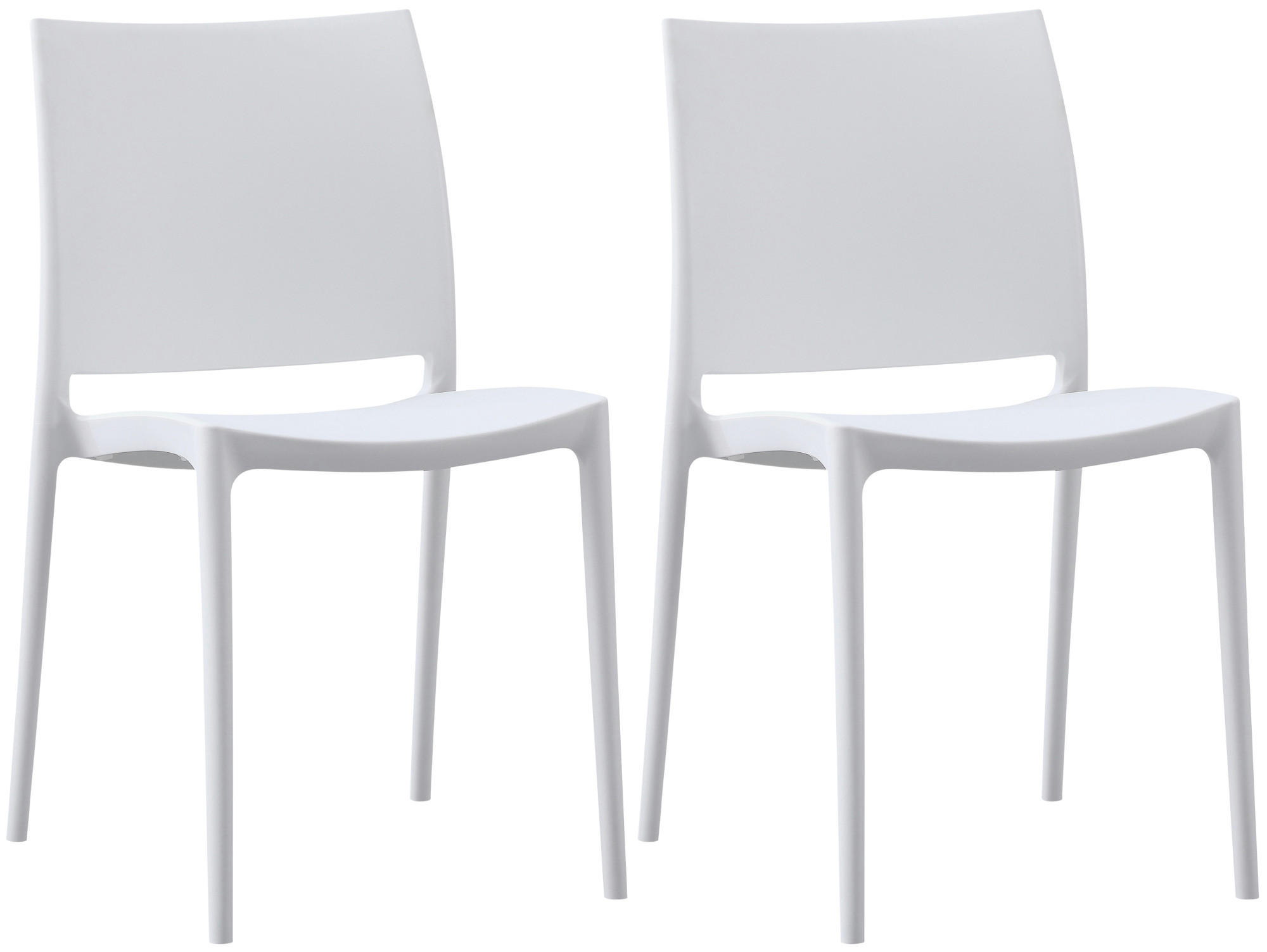 GARTENSTUHL 2er Set Kunststoff Weiß - Weiß, Kunststoff (42/81/49cm) - CLP