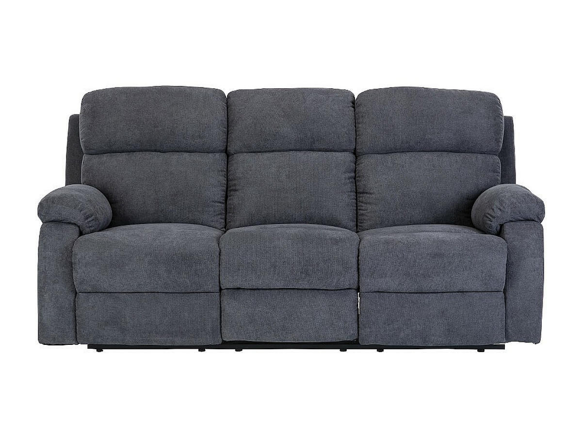 SOFAGARNITUR mit Relaxfunktion - 6 -Sitzer - Polyester - anthrazitgrau - TOLZANO - Anthrazit, Textil (201/100/96cm) - Vente-Unique