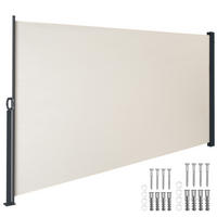 SEITENMARKISE , ausziehbar, mit Aufrollmechanismus, beige - Beige, Kunststoff (300/160/9cm) - tectake