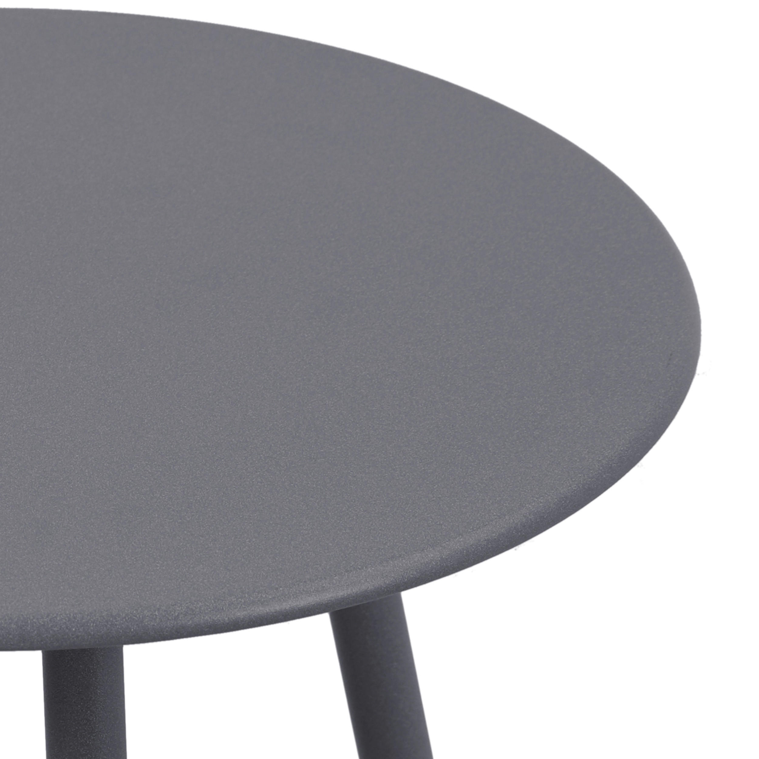 BEISTELLTISCH Blackburn - Bistrotisch aus Stahl rund, Oberfläche hellgrau pulverbeschichtet. BxTxH: 45x45x50 cm - Grau, Metall (45/45/50cm) - TPFGarden