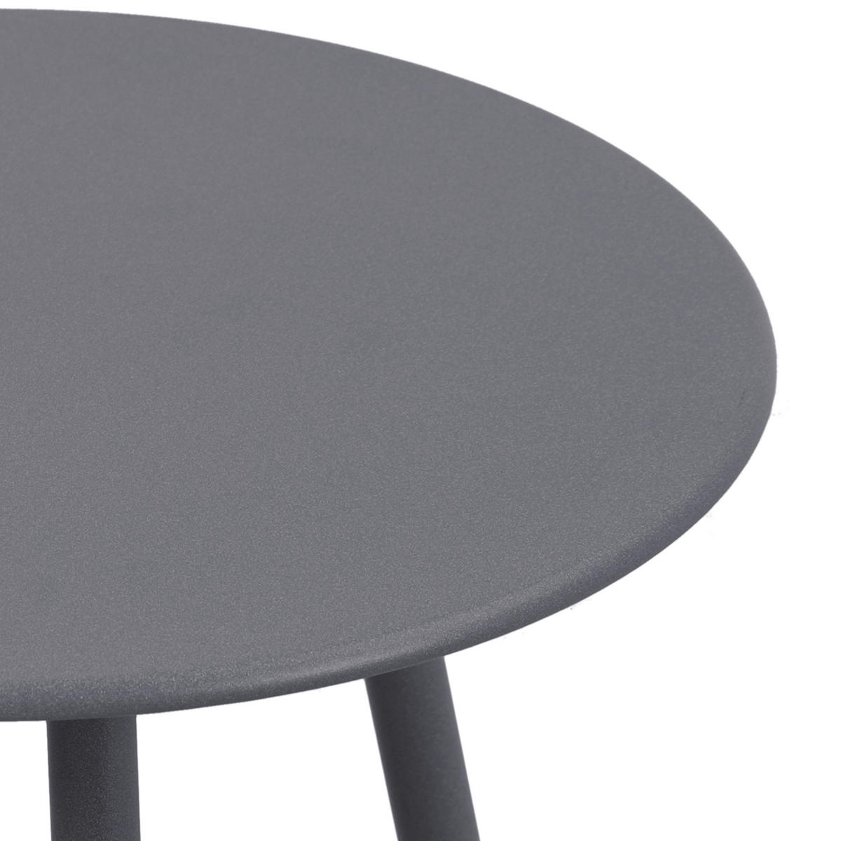 BEISTELLTISCH Blackburn - Bistrotisch aus Stahl rund, Oberfläche hellgrau pulverbeschichtet. BxTxH: 45x45x50 cm - Grau, Metall (45/45/50cm) - TPFGarden
