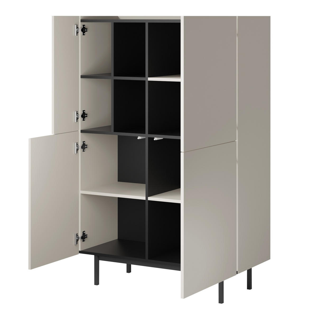 REGAL Noel 100 Kaschmir/Schwarz - Kaschmir/Schwarz, Holzwerkstoff/Metall (100/152/42cm) - mzm24