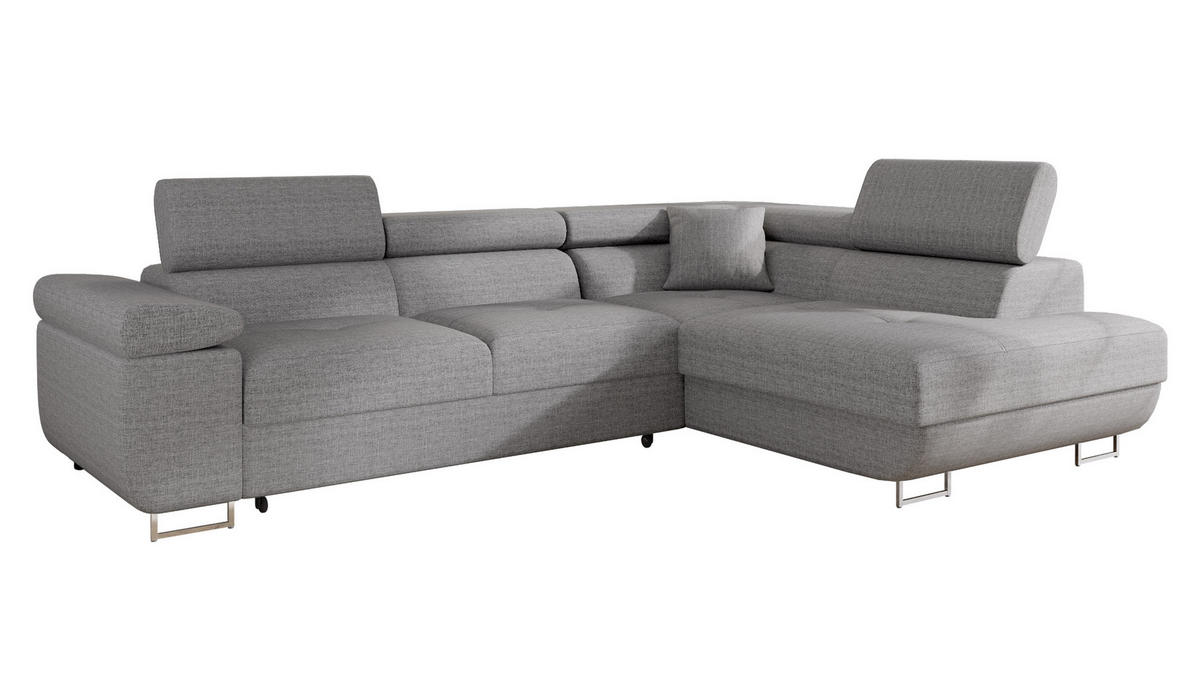 ECKSOFA Torezio, Seite: Rechts - Hellgrau, Holz/Textil (274/203cm) - MIRJAN24