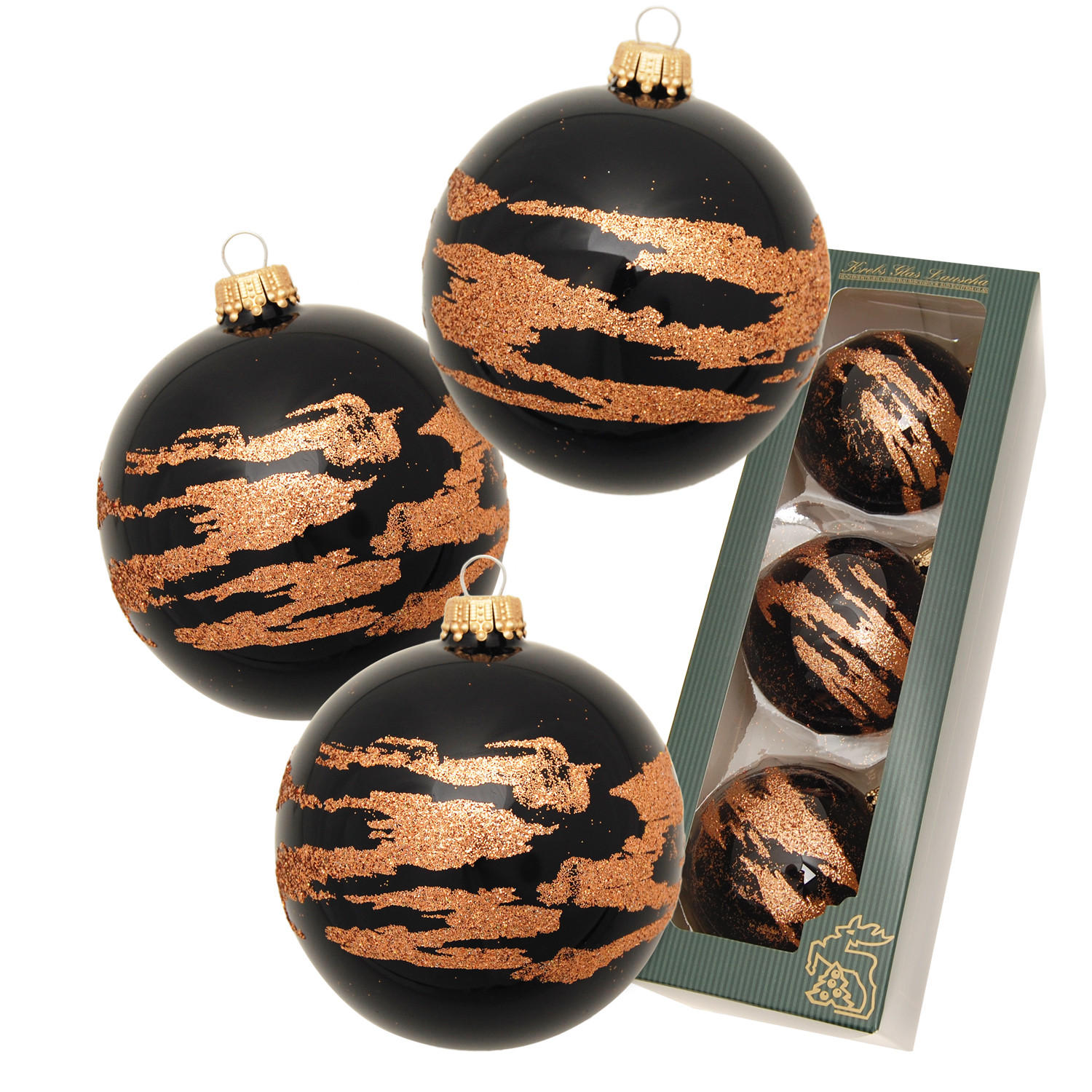 Krebs Glas Lauscha Christbaumkugeln Schwarz 7x8x7 cm