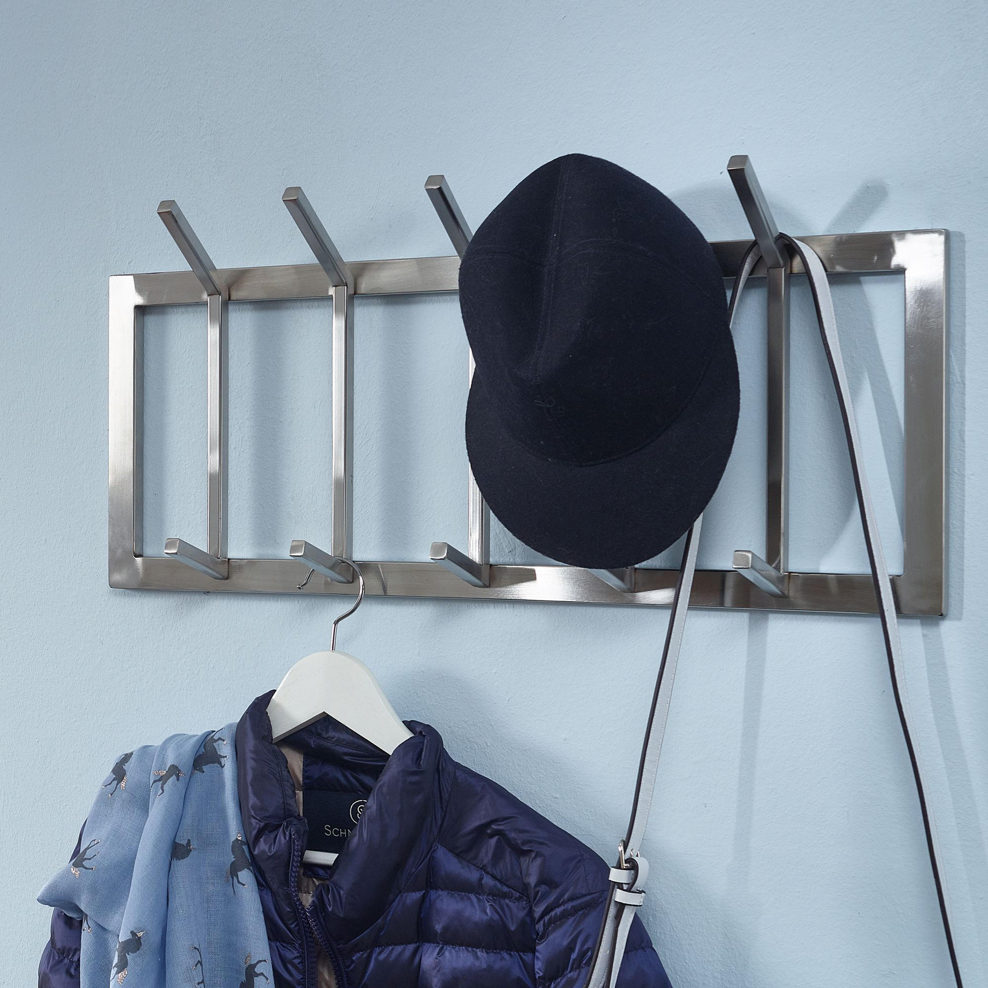 Thumbnail - Kadima Design Wandgarderobe, Silber, Metall, 65x30x10 cm, Garderobe, Garderobenleisten & Garderobenhaken