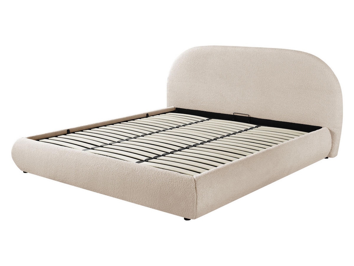 POLSTERBETT Akrenis - Creme/Schwarz, Holzwerkstoff/Textil (180/200cm) - MIRJAN24