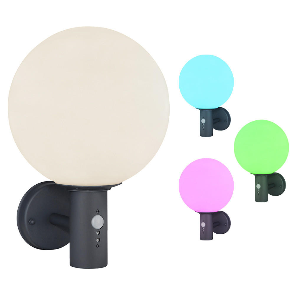 LED AUSSEN-WANDLEUCHTE OSSY Anthrazit Glas - Anthrazit, Glas (26.5/37/25cm) - Globo Lighting