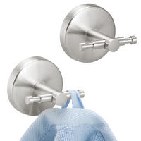 DOPPEL-WANDHAKEN 2er Set PIAZZA, Edelstahl - Edelstahlfarben, Metall (6/6/6cm) - bremermann