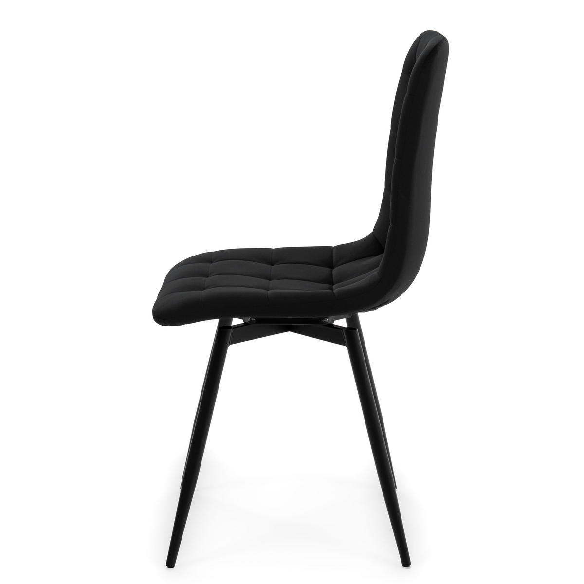 STUHL ARCO drehbar gepolstert mit Steppung - schwarz - Samt Velours - Schwarz, Textil/Metall (46/90/51cm) - NEW HOME