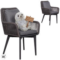 GARTENSTÜHLE Marbella 2er Set - Dunkelgrau/Anthrazit, Metall (63/78/58cm) - Mr. Deko