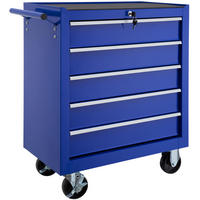 WERKZEUGWAGEN ,Rollen Ø 100 mm,blau - Blau, Metall (33/79/69cm) - tectake