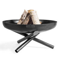 FEUERSCHALE Idaho rund Ø 60 cm - Schwarz, Metall (60/36/60cm) - Mr. Deko