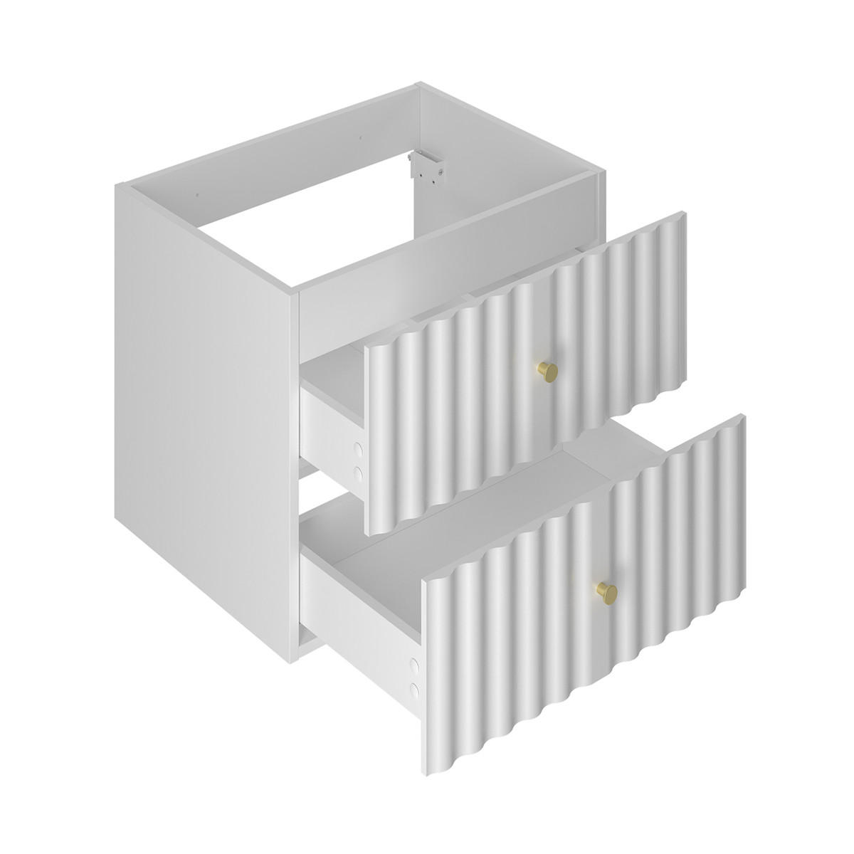 DOPPELWASCHTISCH 140.6cm Izae Weiß - Weiß, Holzwerkstoff (140.6/52.2/46.5cm) - Petits-meubles