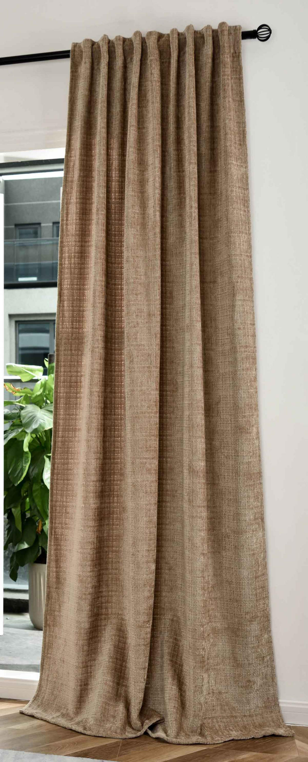 VORHANG Chenille Riga 245x140 cm Taupe - Taupe, Textil (140/245cm) - Gardinenbox