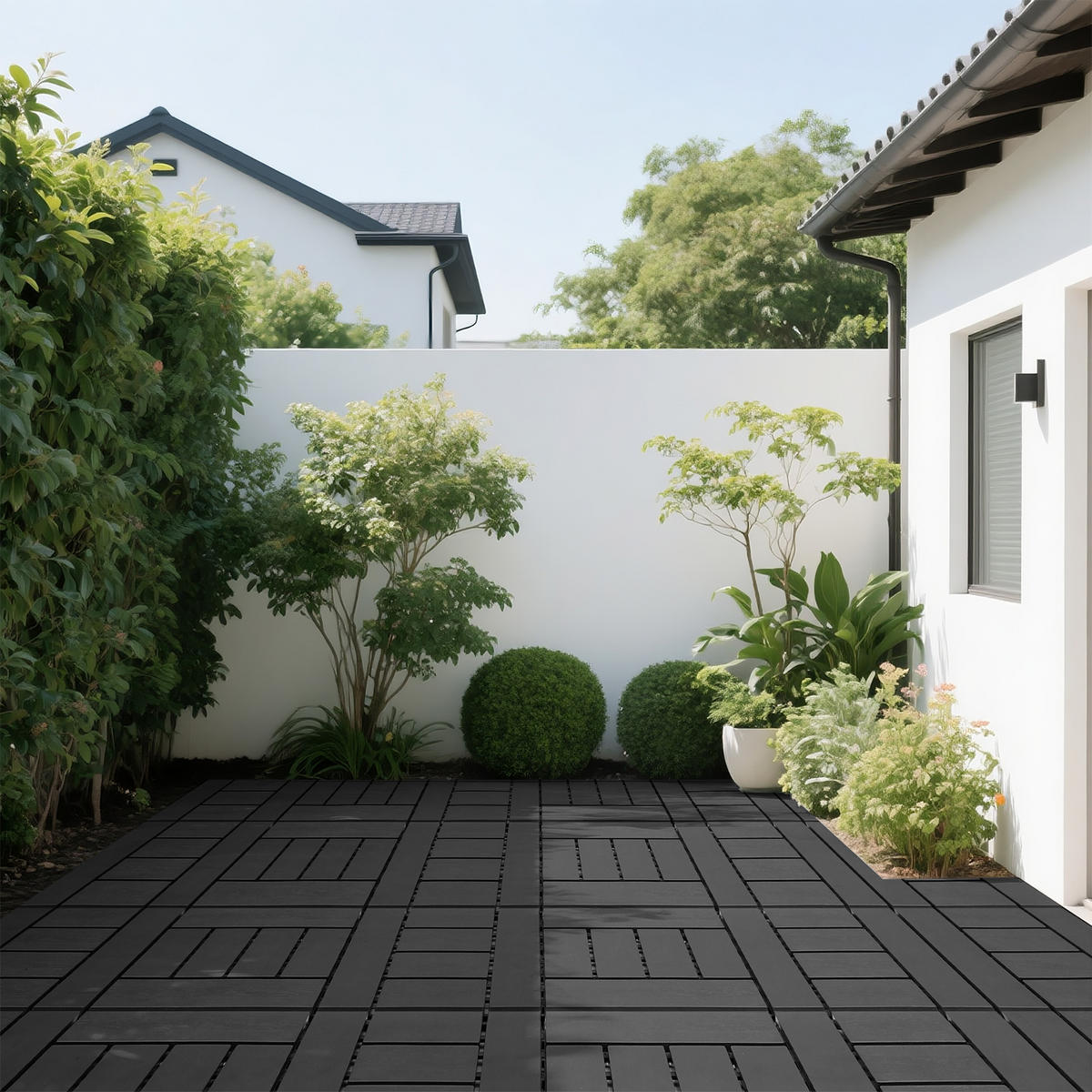 TERRASSENFLIESE 30.5/30.5/2 Dunkelgrau, Plastik 44 Stück - Dunkelgrau, Kunststoff (30.5/30.5/2cm) - Oxeza