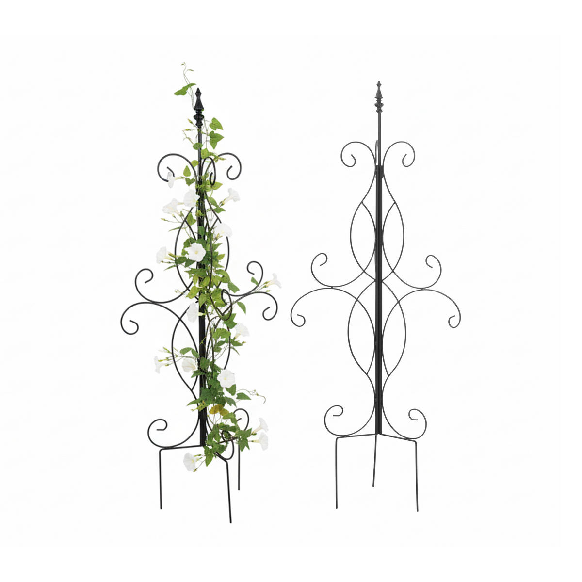 RANKHILFE - Schwarz, Metall (45/116/45cm) - Relaxdays