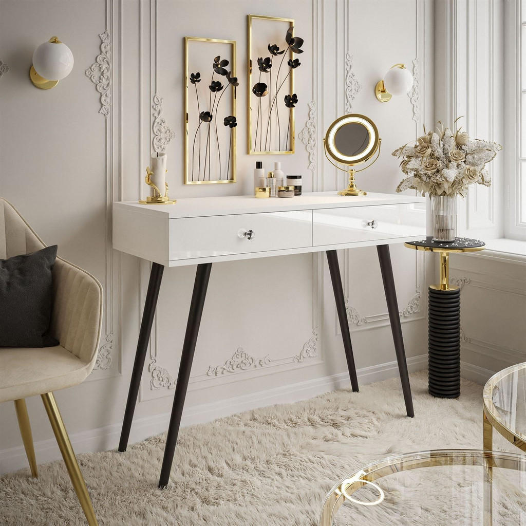 Thumbnail - Konsole, Weiß Hochglanz, Holzwerkstoff, 100x81x42 cm, Wohnzimmer, Kommoden & Sideboards, Highboards