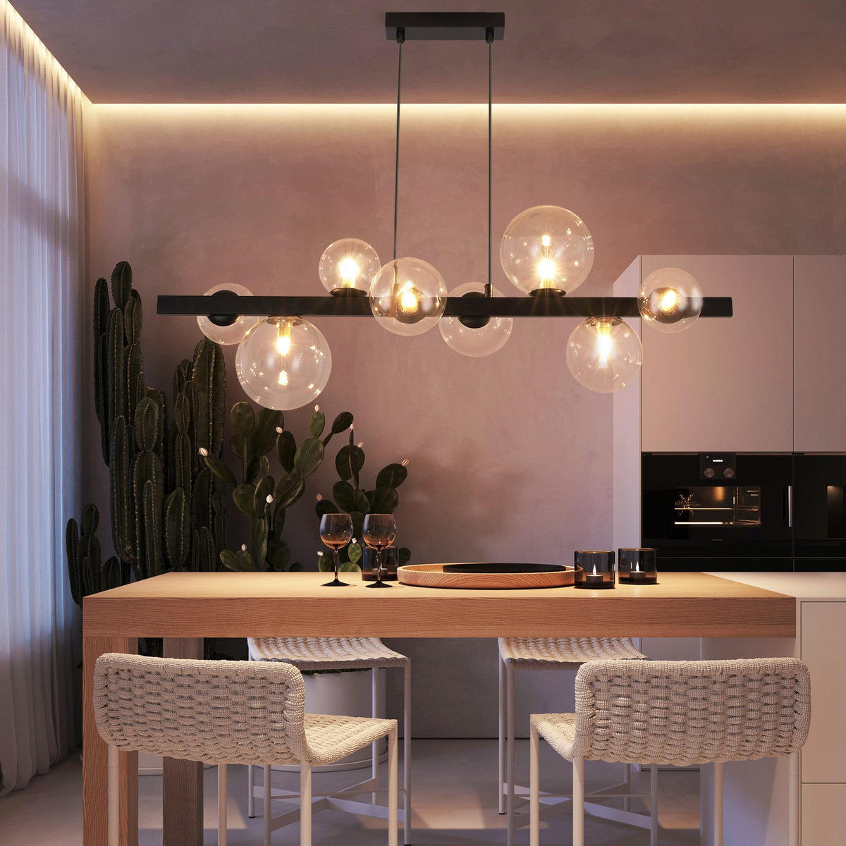 PENDELLEUCHTE William 90/25/160 cm - Transparent, Metall (90/25/160cm) - ZMH