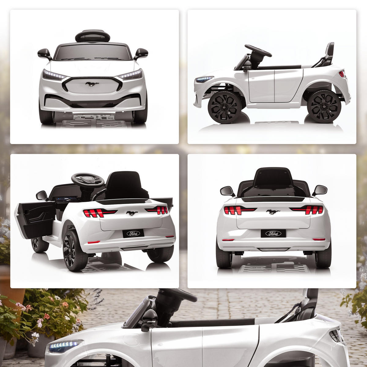 ELEKTRO-KINDERAUTO DE-13149 2 Motoren Weiß - Weiß, Kunststoff (233.68/139.7/111.76cm) - ComfortXL