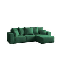 ECKSOFA L-Form Premium Kollektion ELLA Stoff Velours Noel Grün Rechts - Grün, Holz/Textil (262/168cm) - Kaiser Möbel