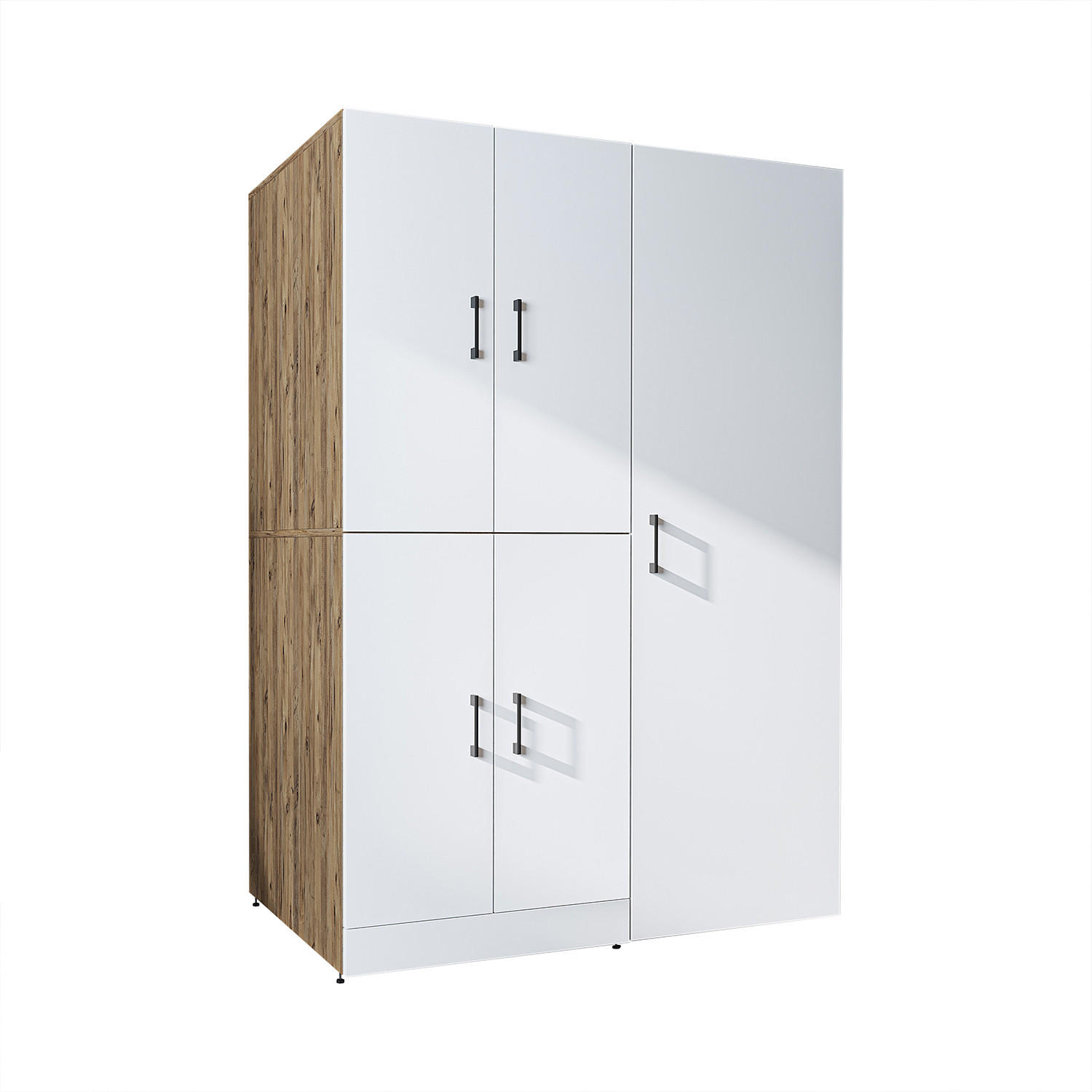 WASCHMASCHINENSCHRANK DORA-II 130cm Breit, 186cm Hoch - Eiche Bianco, Holzwerkstoff (130/186/73.8cm)