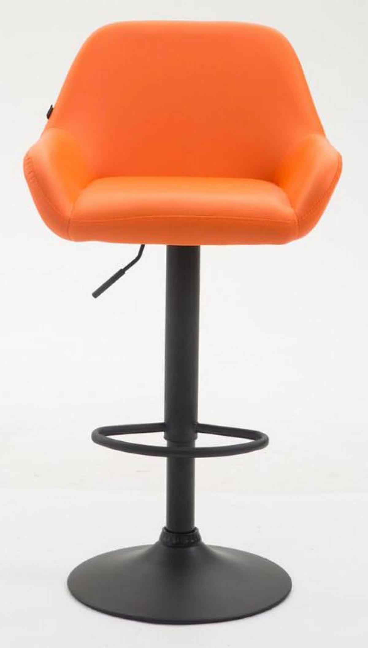 BARHOCKER 2er Set Lederlook orange - Schwarz/Orange, Textil/Metall (51/89/52cm) - CLP