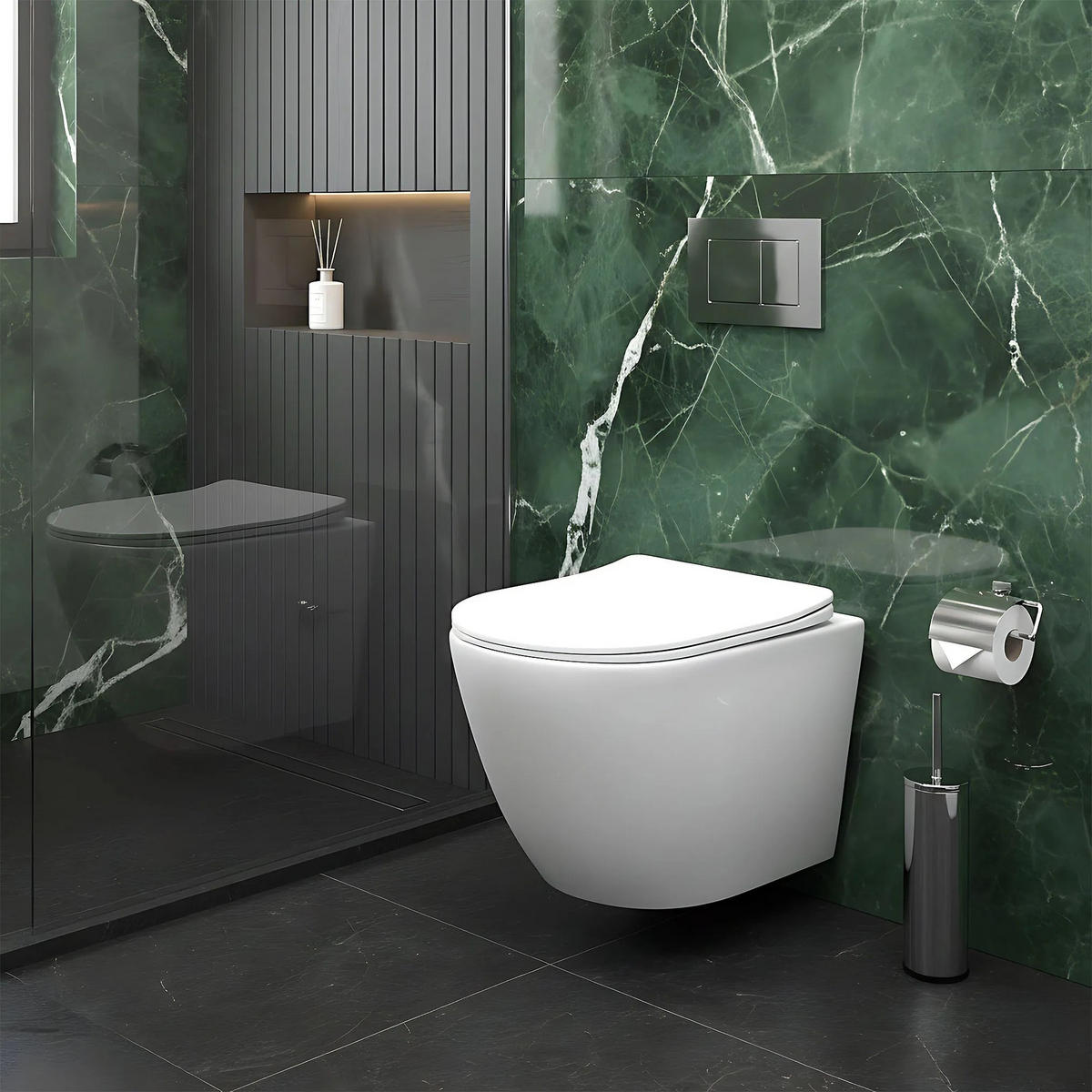 WANDHÄNGENDES Wc Rea Carlo Lux Rimless Mit Bidetfunktion - Weiß, Keramik (37/18/49.5cm) - REA