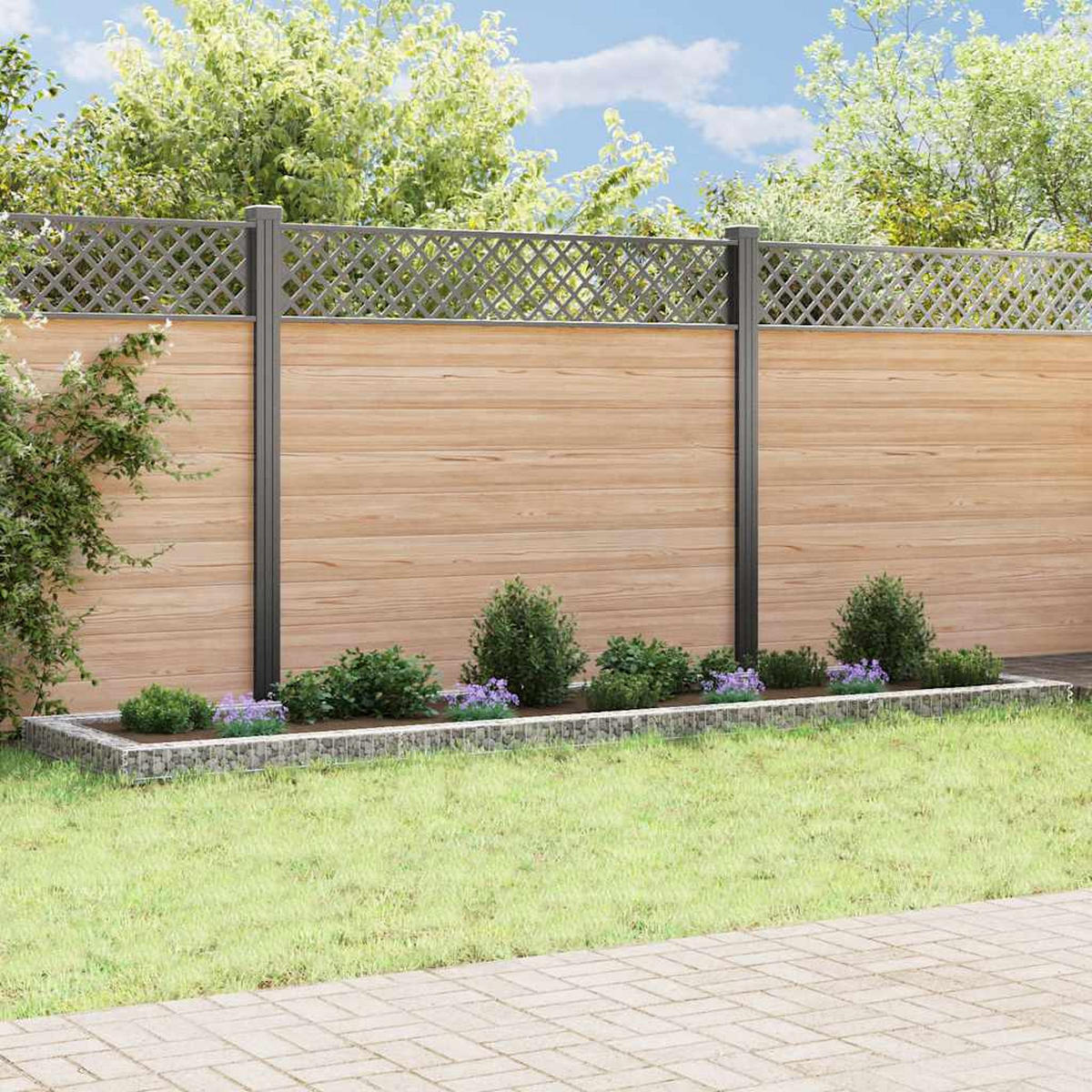 GABIONEN-HOCHBEET Verzinkter Stahl 400x100x20 cm - Silberfarben, Metall (100/20/400cm) - furnicato