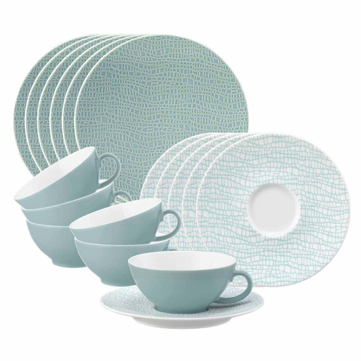 TEESERVICE Life Fashion Green Chic 18er Set - Grün, Keramik (1/1/1cm) - Seltmann Weiden